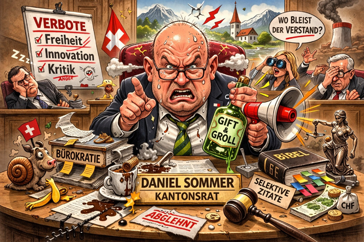 Kantonsrat Daniel Sommer, das Mimöschen in geistig kurzen Höschen